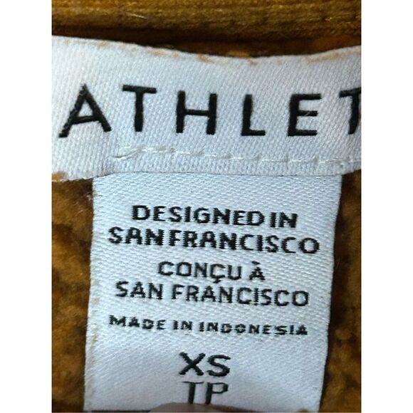 Athleta Womens XS Tugga Sherpa Hoodie Cattail Rust Drawstring Tie Rib Pullover ( - Picture 5 of 8